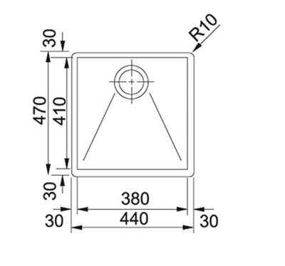 Franke - Planar Slimtop PPX 210-44 Tek Gözlü Damlalıksız Eviye OUTLET - 127.0198.311-TESHIR - 2