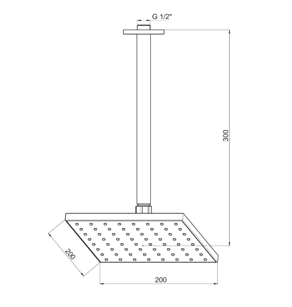 GPD Ankastre Duş Başlığı (Tavandan 200X200) - ADS10-TESHIR - 2