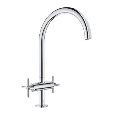 GROHE - Atrio New Çift Kumandalı C Çıkışlı Eviye Bataryası Krom - OUTLET - G30362000-TESHIR