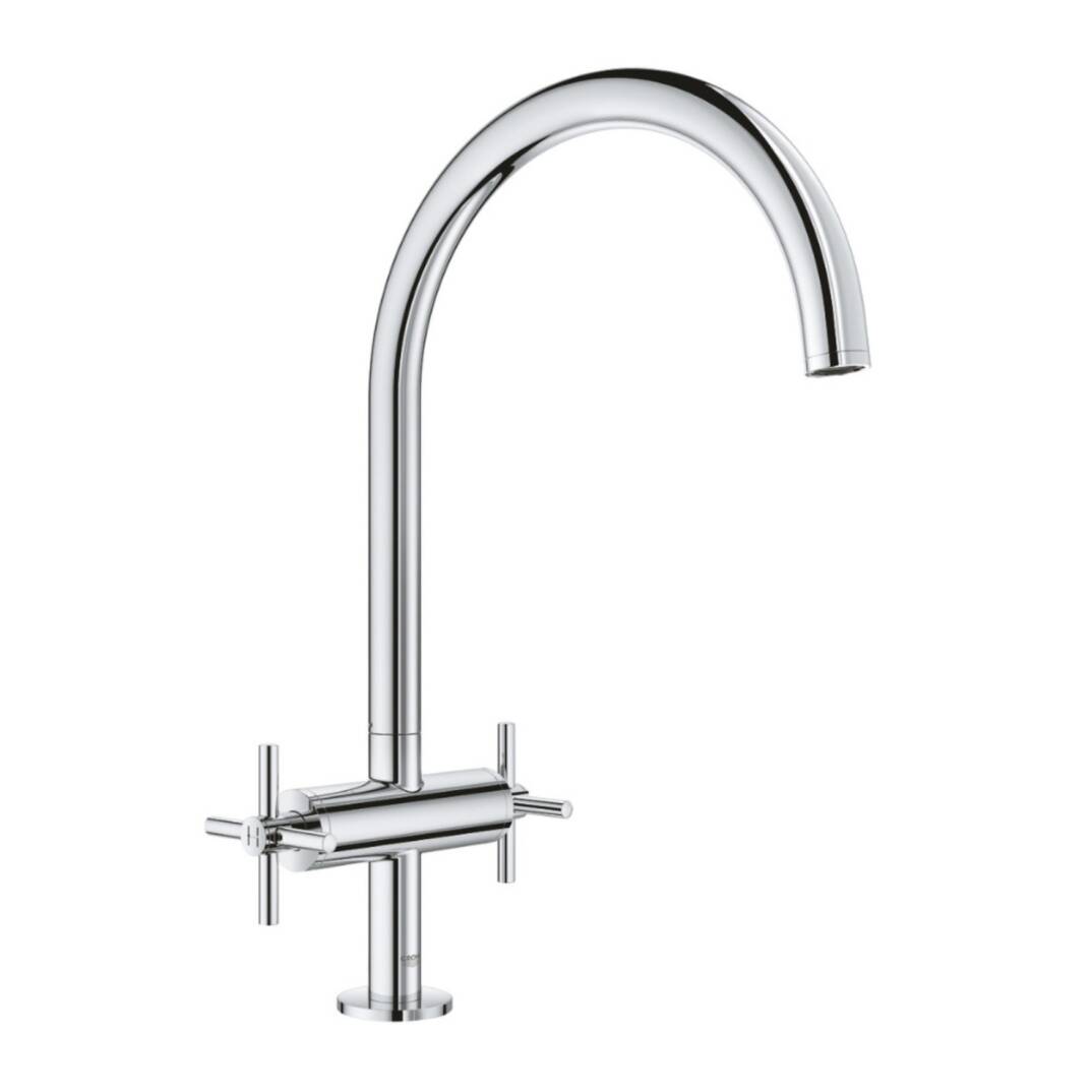 GROHE - Atrio New Çift Kumandalı C Çıkışlı Eviye Bataryası Krom - OUTLET - G30362000-TESHIR - 1