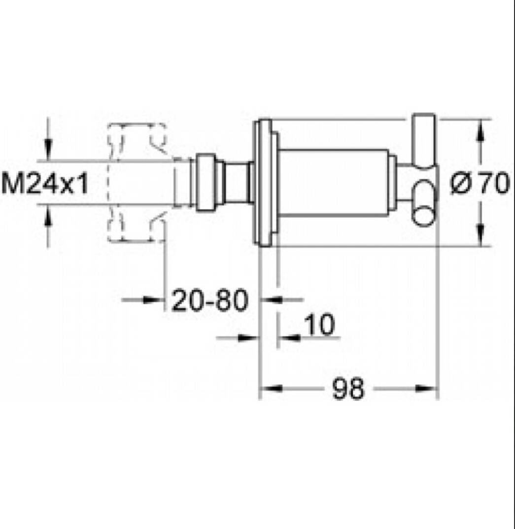 GROHE - Atrio Ypsilon Ankastre Stop Valf Dış Seti Krom - OUTLET - G19069000-TESHIR - 2
