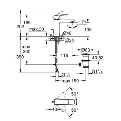 GROHE - Cubeo Tek Kumandalı Lavabo Bataryası M-Boyut Sifon Kumandalı Krom - OUTLET - G1017490000-TESHIR - 4