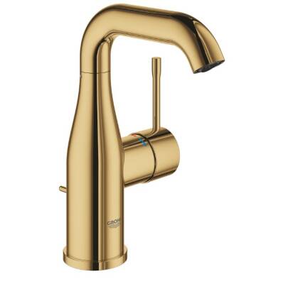 GROHE - Essence New Tek Kumandalı Lavabo Bataryası M-Boyut Sifon Kumandalı Cool Sunrise Parlak Altın - OUTLET - G23462GL1-TESHIR