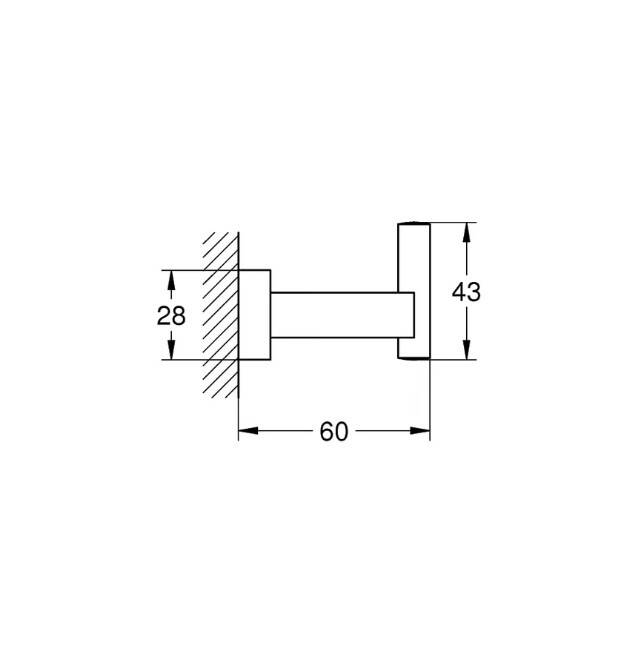 GROHE - Essentials Cube Bornoz Askısı Krom - OUTLET - G40511001-TESHIR - 3