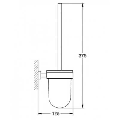 GROHE - Essentials Cube Duvar Tipi Tuvalet Fırçası Seti Krom/Cam - OUTLET - G40513000-TESHIR - 2