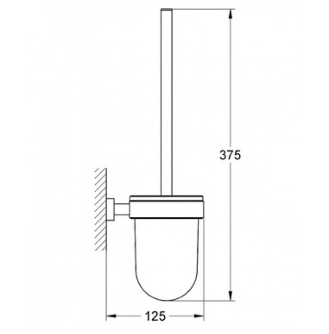GROHE - Essentials Cube Duvar Tipi Tuvalet Fırçası Seti Krom/Cam - OUTLET - G40513000-TESHIR - 2