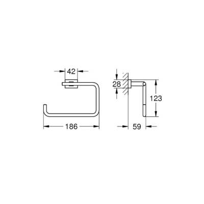 Grohe - Essentials Cube Halka Havluluk Krom OUTLET - G40510001-TESHIR - 2