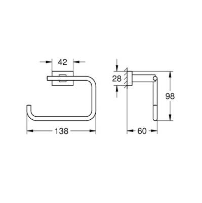 GROHE - Essentials Cube Kapaksız Tuvalet Kağıtlığı Krom - OUTLET - G40507001-TESHIR - 2