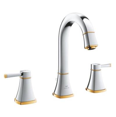 GROHE - Grandera 3 Delikli Lavabo Bataryası M-Boyut Krom/Altın - OUTLET - G20389IG0-TESHIR