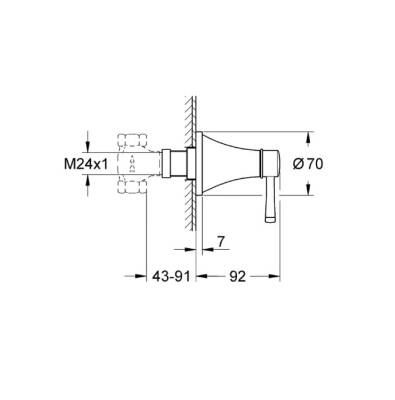 GROHE - Grandera Ankastre Stop Valf Krom - OUTLET - G19944000-TESHIR - 3