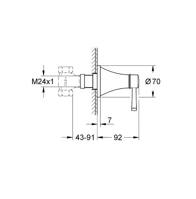 GROHE - Grandera Ankastre Stop Valf Krom - OUTLET - G19944000-TESHIR - 3