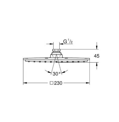 GROHE - Rainshower Allure 230 Tepe Duşu Tek Akışlı Rain Metal 9,5 l/dk - OUTLET - G27480000-TESHIR - 2