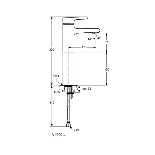 Ideal Standard Attitude Lavabo Bataryası - A4600AA-TESHIR - 4