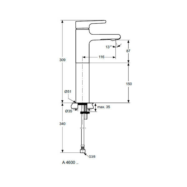 Ideal Standard Attitude Lavabo Bataryası - A4600AA-TESHIR - 2