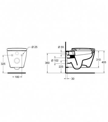 Ideal Standard - Consept Asma Klozet, Yavaş Kapanır Kapak Dahil - E785001TK - 5