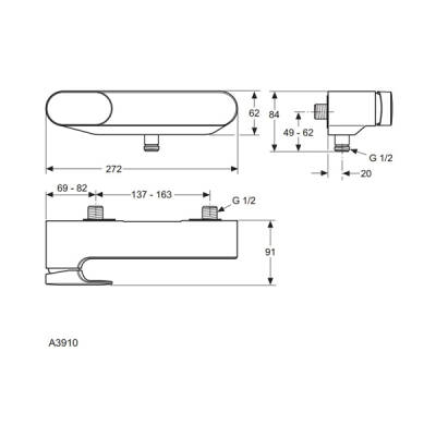 Ideal Standard Moments Duş Bataryası - A3910AA-TESHIR - 2
