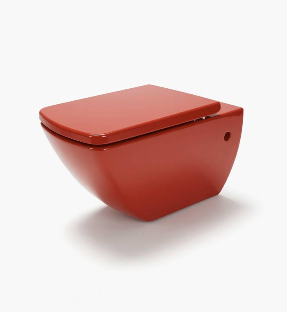 Ideal Standard - Plain Asma Klozet İç Beyaz Dış Kırmızı + Yavaş Kapanan Kapak Dahil OUTLET - Z25411FTK-TESHIR - 1