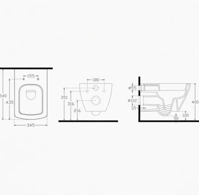 Ideal Standard - Plain Asma Klozet İç Beyaz Dış Kırmızı + Yavaş Kapanan Kapak Dahil OUTLET - Z25411FTK-TESHIR - 3