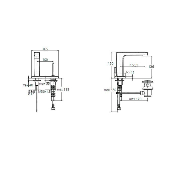 Ideal Standard Simply İki Delikli Lavabo Bataryası - A4479AA-TESHIR - 4