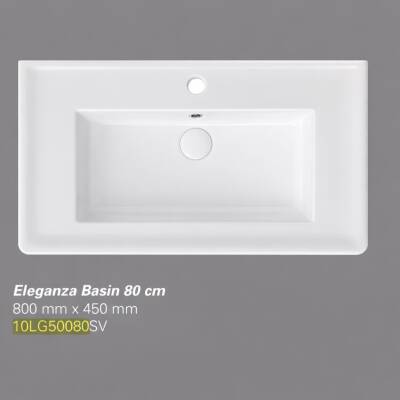 İsvea - Eleganza Dolap Uyumlu Lavabo 80 cm Beyaz Dekorsuz Delikli - 10LG50080SV - 1