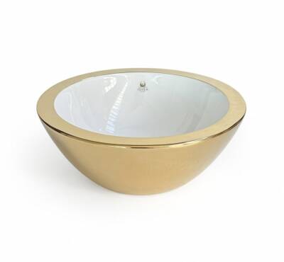 İsvea - Sistema İç Beyaz Dış Altın 42 cm Lavabo OUTLET - 10AR65042SG-TESHIR - 1
