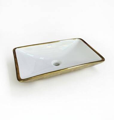 İsvea - Sistema İç Beyaz Dış Altın 60 cm Lavabo - 10SF53060SV - 1