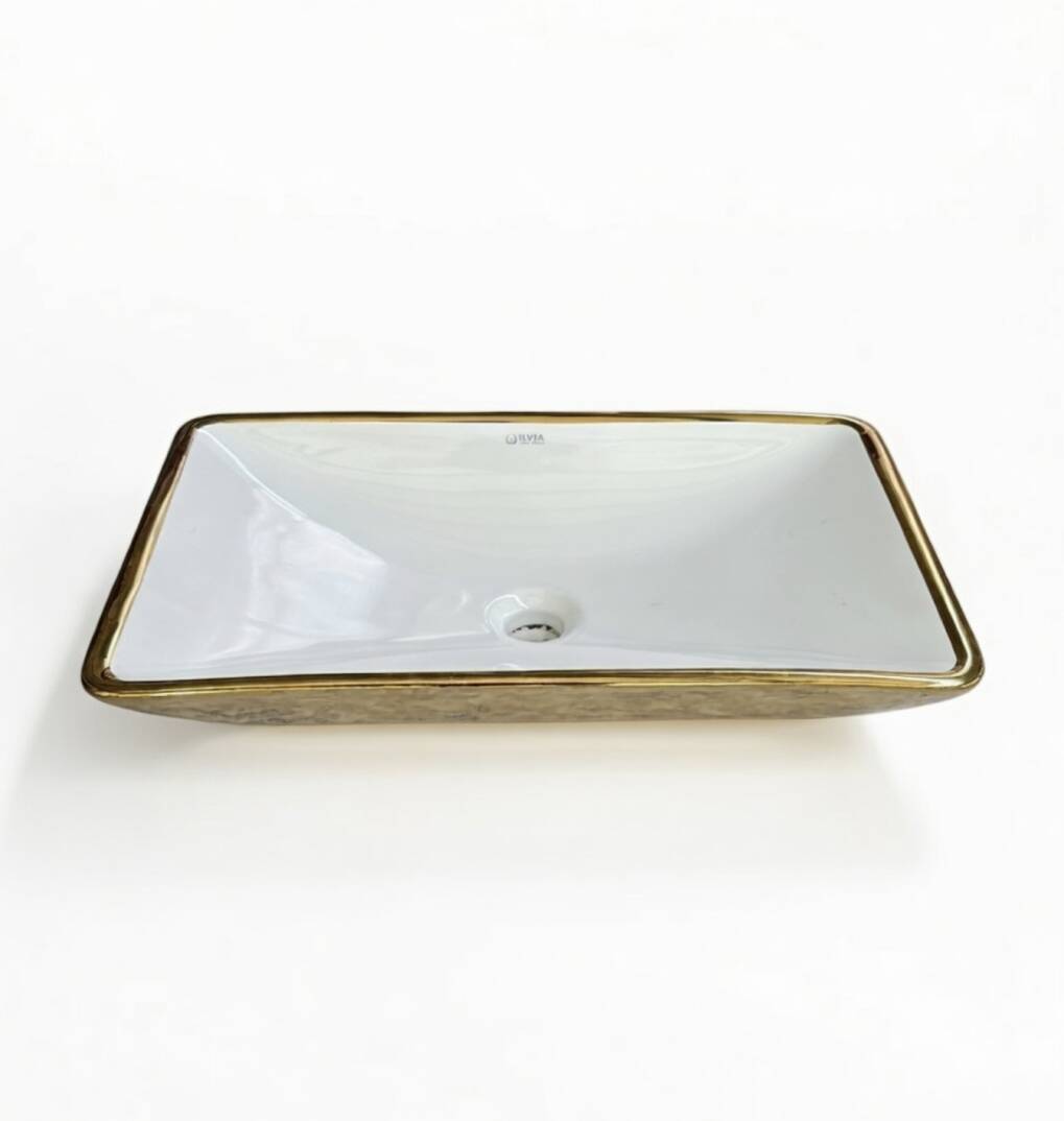 İsvea - Sistema İç Beyaz Dış Altın 60 cm Lavabo - 10SF53060SV - 2
