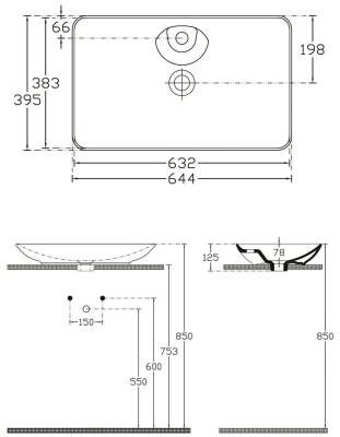 Isvea - SistemaY Clear S&S Tezgahüstü Lavabo 65 cm Beyaz - 10SY50065SV - 4