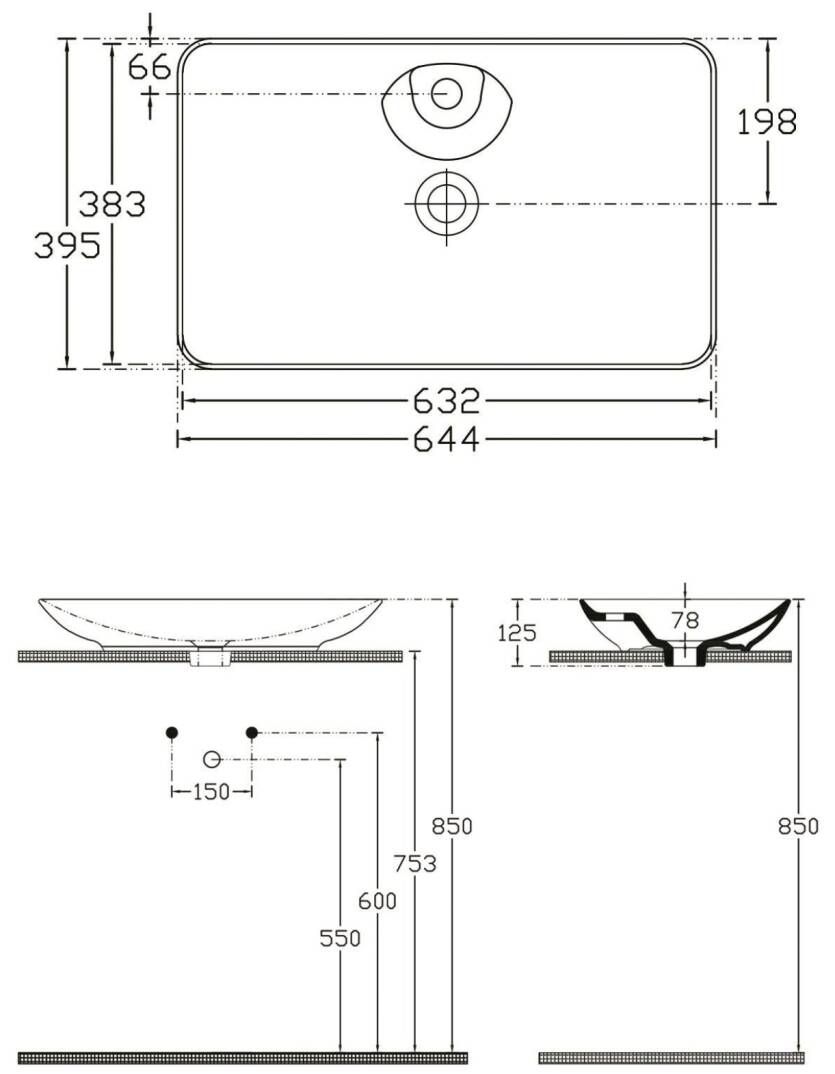 Isvea - SistemaY Clear S&S Tezgahüstü Lavabo 65 cm Beyaz - 10SY50065SV - 4