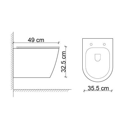 LENA - Asma Klozet Mermer Desenli Mat Beyaz Kapak Dahil OUTLET - ET-W1200M8-TESHIR - 5