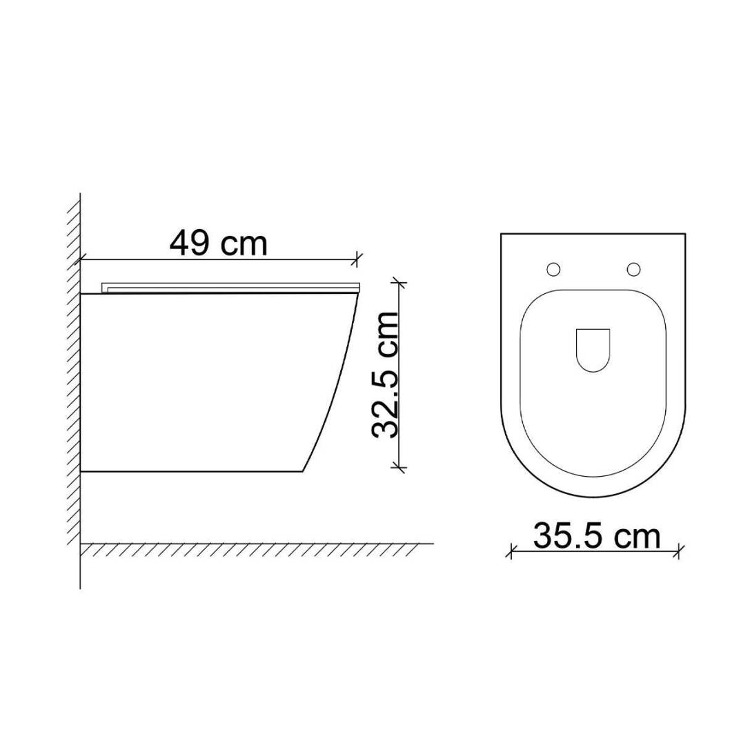 LENA - Asma Klozet Mermer Desenli Mat Beyaz Kapak Dahil OUTLET - ET-W1200M8-TESHIR - 5