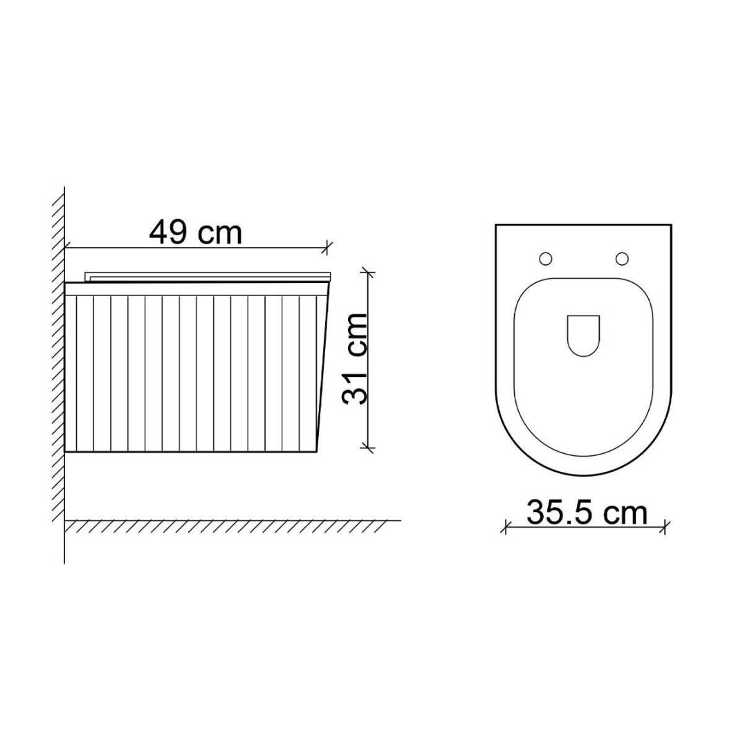 LENA - Asma Klozet Parlak Beyaz Kapak Dahil OUTLET - ET-W1000MB-TESHIR - 4