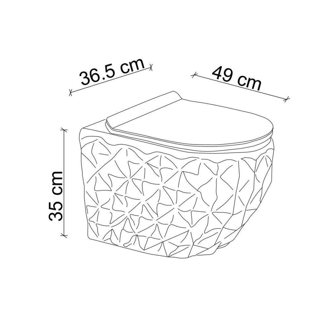 LENA - Asma Klozet Siyah Kapak Dahil OUTLET - ET-Y7000S-TESHIR - 3