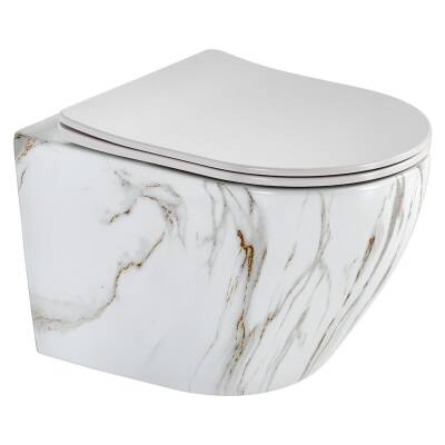 LENA - Mermer Desenli Asma Klozet Kapak Dahil OUTLET - ET-501M1-TESHIR - 1