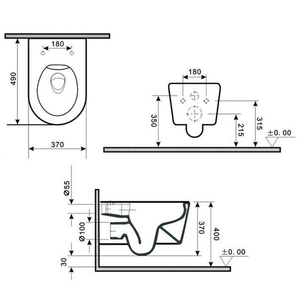 LENA - Mermer Desenli Asma Klozet Kapak Dahil OUTLET - ET-501M1-TESHIR - 2