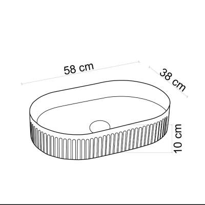 LENA - Tezgagh Üstü Porselen Lavabo Beyaz OUTLET - EY-4702-TESHIR - 2