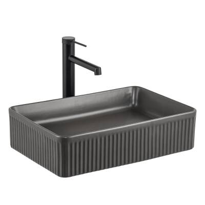 LENA - Tezgah Üstü Lavabo Mat Füme OUTLET - E-W1004MF-TESHIR