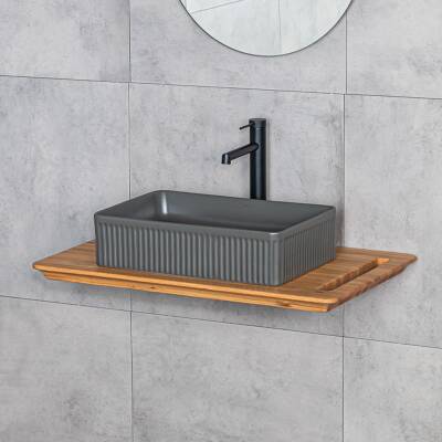 LENA - Tezgah Üstü Lavabo Mat Füme OUTLET - E-W1004MF-TESHIR - 2