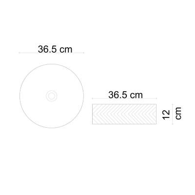 LENA - Tezgah Üstü Lavabo Mat Gri&Parlak Beyaz OUTLET - E-W5002GB-TESHIR - 4