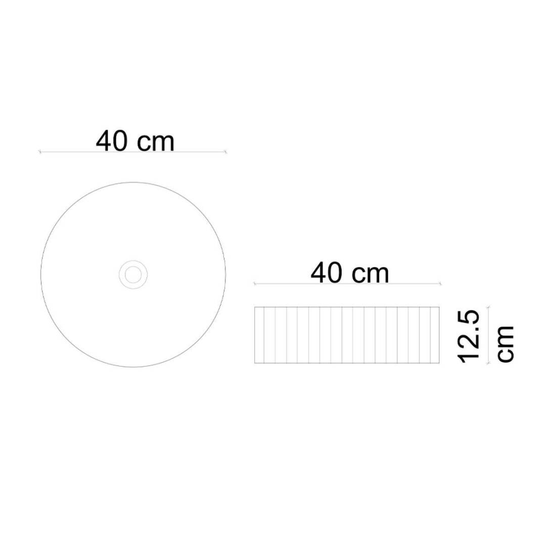 LENA - Tezgah Üstü Mat Beyaz Lavabo OUTLET - E-W1001MB-TESHIR - 2