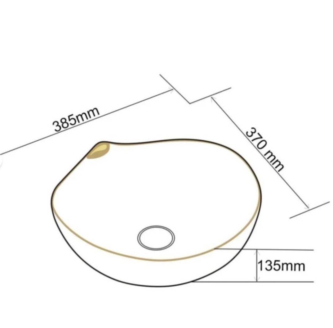 LENA - Tezgah Üstü Porselen Lavabo - E-4010A - 2