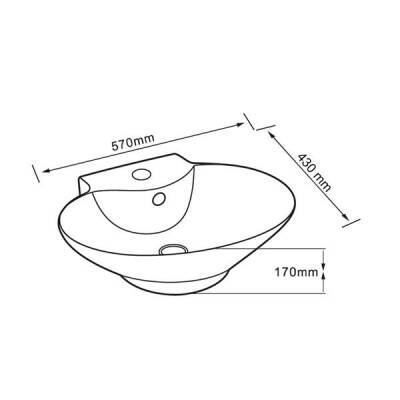 LENA - Tezgah Üstü Porselen Lavabo - E-4106 - 2