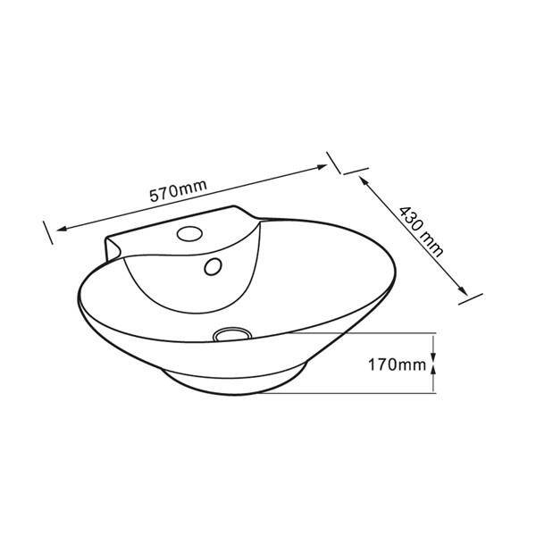 LENA - Tezgah Üstü Porselen Lavabo - E-4106 - 2