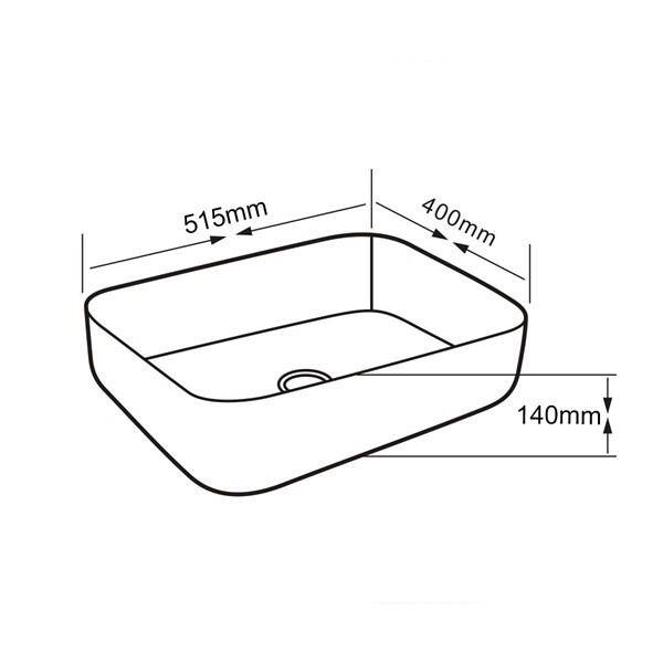 LENA - Tezgah Üstü Porselen Lavabo - E-4619 - 1