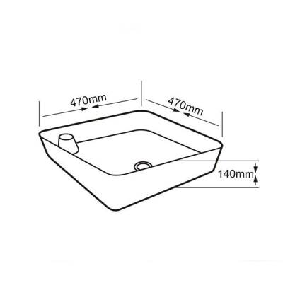LENA - Tezgah Üstü Porselen Lavabo - E-4620 - 2