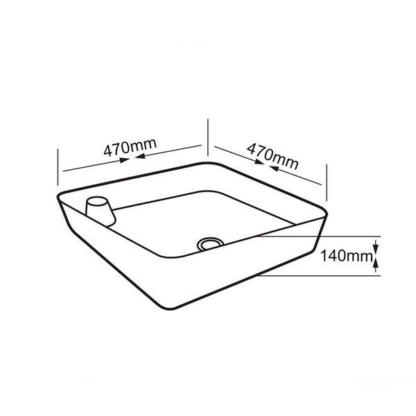 LENA - Tezgah Üstü Porselen Lavabo - E-4620 - 2