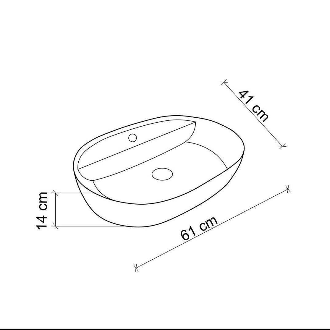LENA - Tezgah Üstü Porselen Lavabo Mermer Desenli OUTLET - E-2114M1-TESHIR - 3