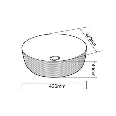 LENA - Tezgah Üstü Porselen Lavabo OUTLET - E-5004R-TESHIR - 1