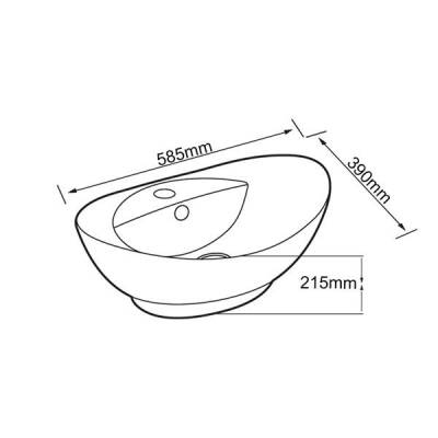 LENA - Tezgah Üstü Porselen Lavabo OUTLET - E-5080-TESHIR - 2