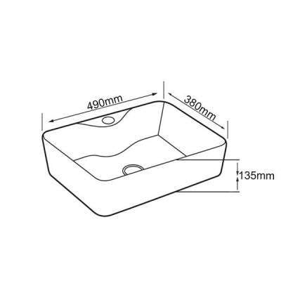 LENA - Tezgah Üstü Porselen Lavabo OUTLET - E-5405-TESHIR - 2